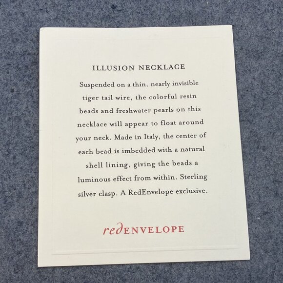 Triple Strand Illusion Necklace 16 In Silver Multicolored Red Envelope Gift Box - Picture 7 of 15